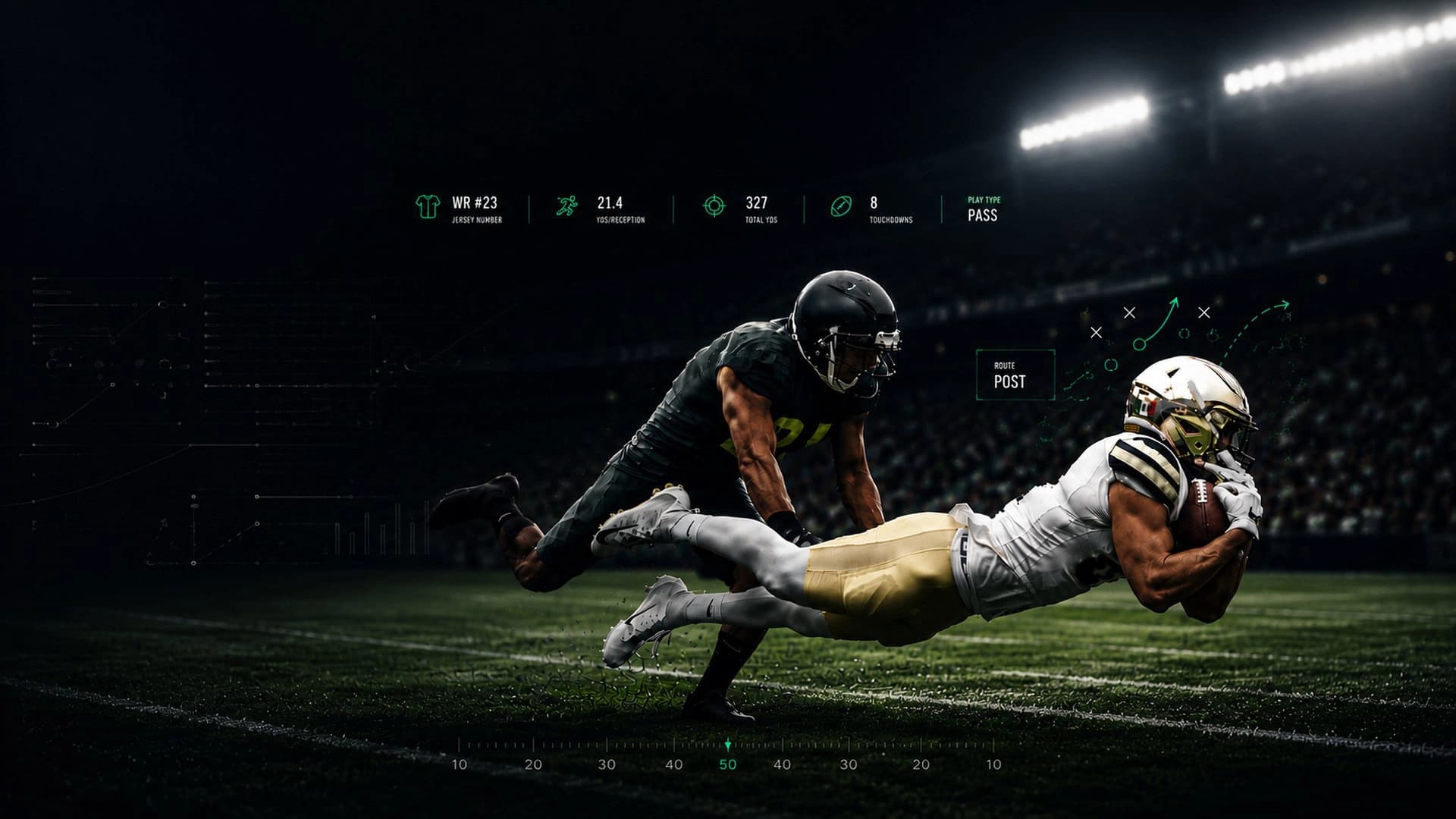 Jugadores de football americano en acción